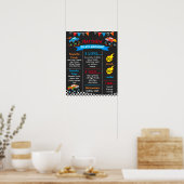 Monster Trucks Cars Birthday Milestone Sign Poster (Keuken)