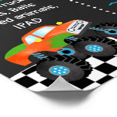 Monster Trucks Cars Birthday Milestone Sign Poster (Hoek)