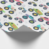 Monster Trucks Cars Modern Colorful Kids Cadeaupapier (Hoek)