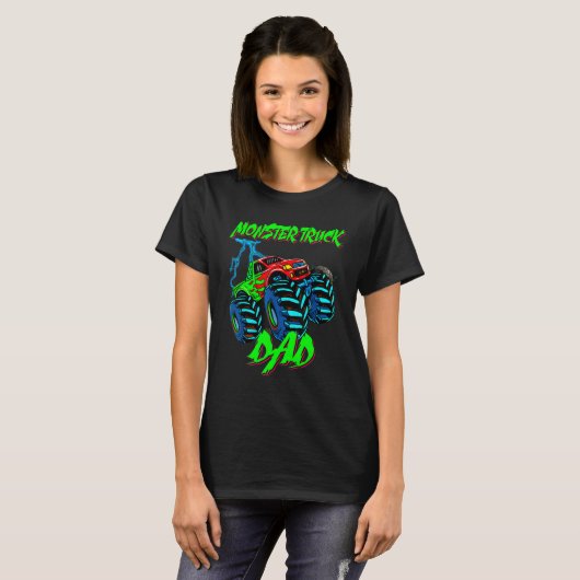 Monster Trucks Dad Electric Engine Vaderdag T T-shirt (Voorkant volledig)