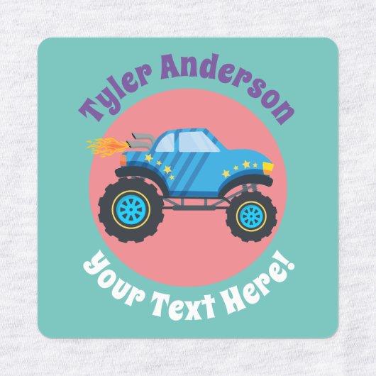 Monster Trucks, DIY Name & Message Labels (Design 2)