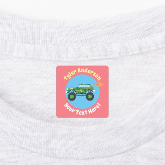Monster Trucks, DIY Name & Message Labels (Aangebracht)