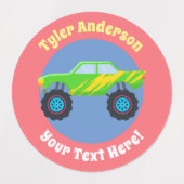 Monster Trucks, DIY Name & Message Labels (Design 1)