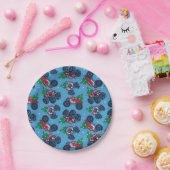 Monster Trucks en kerstbomen Patroon Papieren Bordje (Feest)