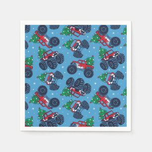 Monster Trucks en kerstbomen Patroon Servet