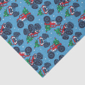 Monster Trucks en kerstbomen Patroon Tissuepapier (Detail)