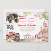 Monster Trucks en Prinsessen gezamenlijke verjaard Kaart (Voorkant)