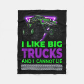 Monster Trucks - I Like Big Trucks And I Cannot Li Fleece Deken (Voorkant)
