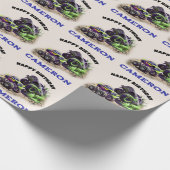 Monster Trucks in de modder Cadeaupapier (Hoek)