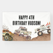  Monster Trucks Jongens Verjaardag Spandoek (Horizontaal)