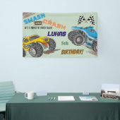 Monster Trucks Jongens Verjaardagsfeestje  Spandoek (Beurs)