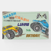 Monster Trucks Jongens Verjaardagsfeestje  Spandoek (Horizontaal)
