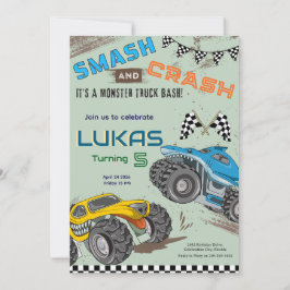 Monster Trucks Kleine Jongen Verjaardagsfeestje Kaart
