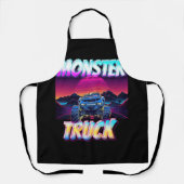 Monster Trucks Lover Retro Vaporwave Style Mountai Schort (Voorkant)