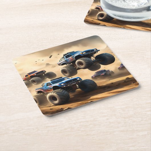 Monster Trucks Mayhem, Kartonnen Onderzetters (Schuin)