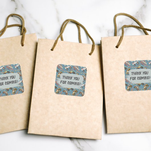  Monster Trucks Racing Verjaardagsfeest Vierkante Sticker