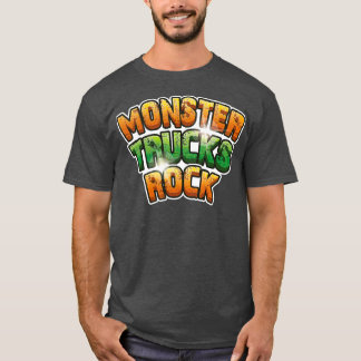 Monster Trucks Rock Green en Oranje Rock Text T-shirt