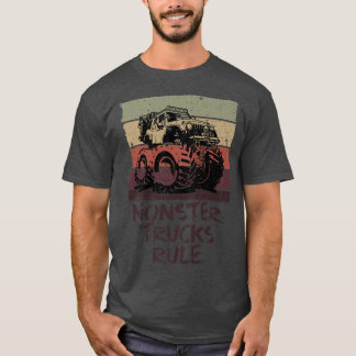 Monster Trucks Rule - Retro  Monster Truck T-shirt