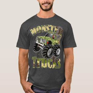 Monster Trucks T Shirt Funny Camouflage Verjaardag