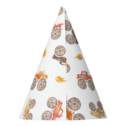 Monster Trucks-thema Feesthoedjes (Achterkant)