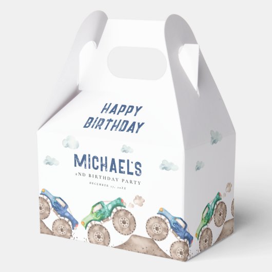 Monster Trucks Verjaardag Bedankdoosjes (Voorkant)