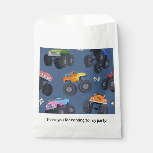 Monster Trucks Verjaardagsfeest Bedankzakje (Voorkant)