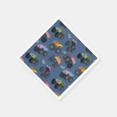 Monster Trucks Verjaardagsfeest Blauw Servet (Hoek)