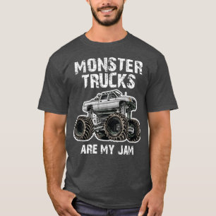 MONSTER TRUCKS ZIJN MIJN JAM; Grote opgetilde grij T-shirt