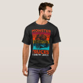 Monster Trucks zijn mijn Jam Retro Sunset Engine Y T-shirt (Voorkant volledig)