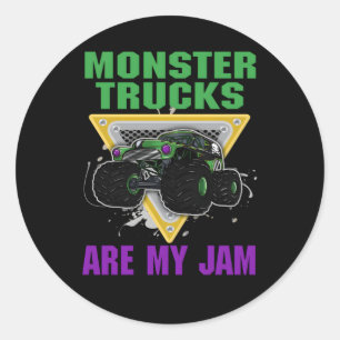 Monster Trucks zijn mijn jam Ronde Sticker