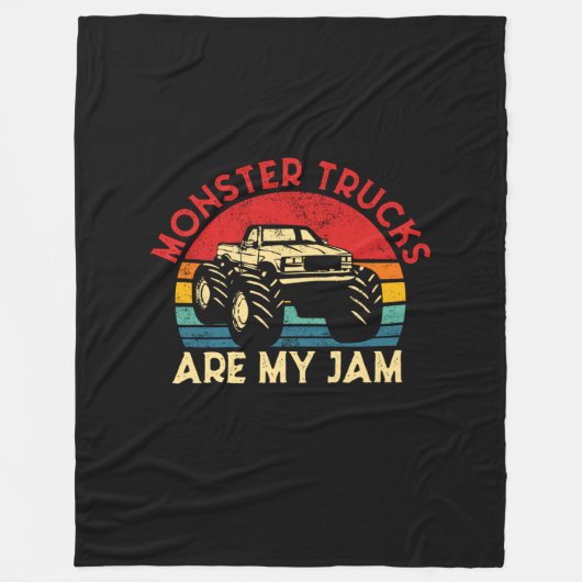 Monster Trucks zijn mijn marinemonster Tr Fleece Deken (Voorkant)