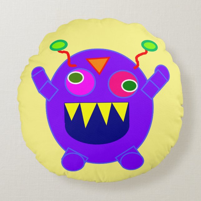 MONSTER UGLY DOLL FUNNY PILLOW ROND KUSSEN (Voorkant)