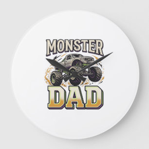 Monster Vader Monster Truck Vintage Vector T-shirt Grote Klok
