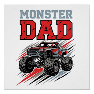 Monster Vader Vintage Monster Truck T-shirt ontwer Perfect Poster