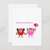 Monster Valentijn met twee monsters Feestdagenkaart (Voorkant / Achterkant)