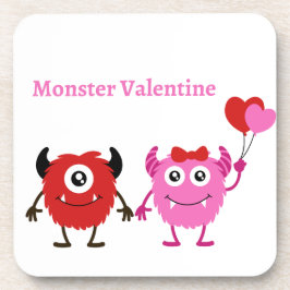 Monster-Valentijn met twee vouwmonsters Bier Onderzetter