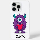 Monster Valentine Heart Cartoon Personalize Name Case-Mate iPhone Case (Achterkant)