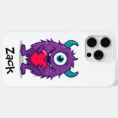Monster Valentine Heart Cartoon Personalize Name Case-Mate iPhone Case (Achterkant (horizontaal))