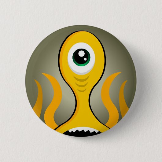 Monster van de diepte van het zee ronde button 5,7 cm (Voorkant)