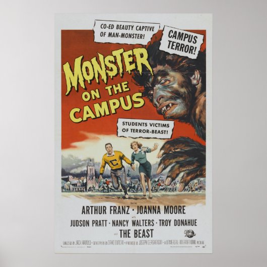 Monster van de klassieke campus-horrorfilm poster (Voorkant)