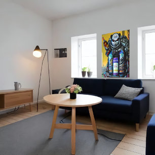 monster van de robot in de stad   AI Art Poster