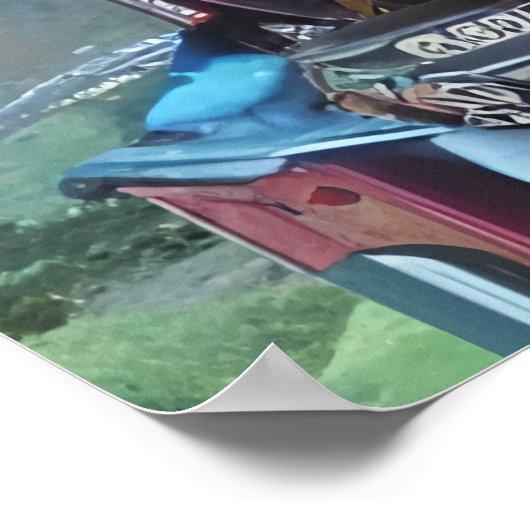 monster van de robot in de stad | AI Art Poster (Hoek)