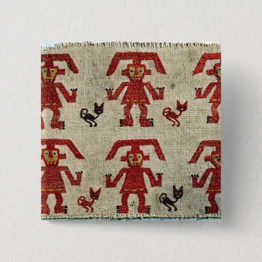 Monster van de stof van Lambayeque met een cijfer Vierkante Button 5,1 Cm (Voorkant)