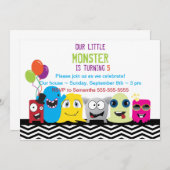 Monster van een uitnodiging voor een partij voor e (Voorkant / Achterkant)