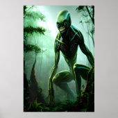 monster van het Alienbeest in het bos | AI Art. Poster (Voorkant)