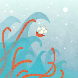 Monster van het Zee van de zeilboot Sticker