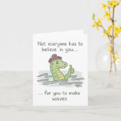 Monster van Loch Ness maakt golven Motivatie Kaart (Gele Bloem)