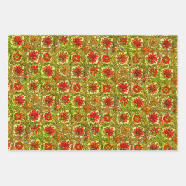 Monster van mediterrane patroonpatronen inpakpapier vel