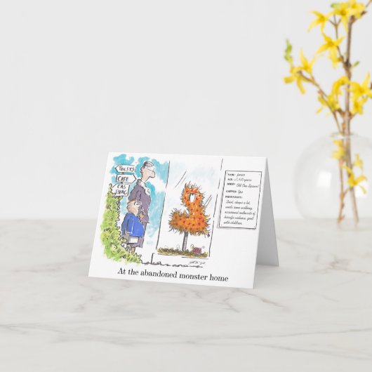 Monster Verjaardag Kaart (Gele Bloem)