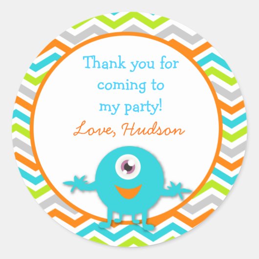 Monster Verjaardag Stickers (Voorkant)